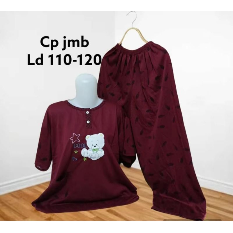 BAJU TIDUR CP SETANDAR/JUMBO, CELANA PANJANG KAOS PENDEK/BAJU TIDUR DEWASA/BAHAN KAOS PREMIUM