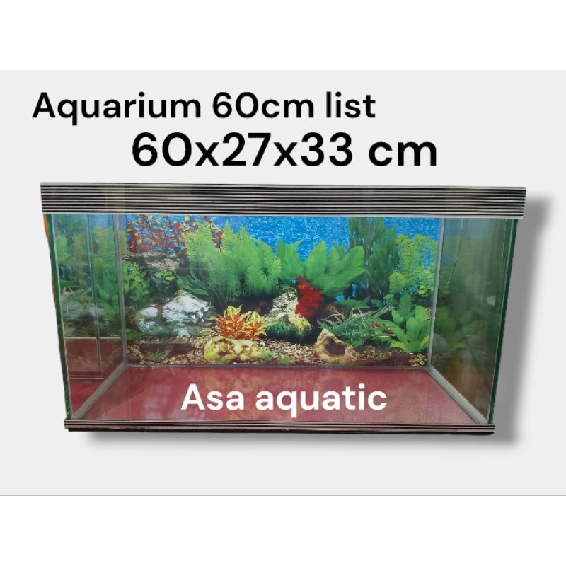 Aquarium Akuarium Kaca list 60cm Background Khusus pengiriman Instant