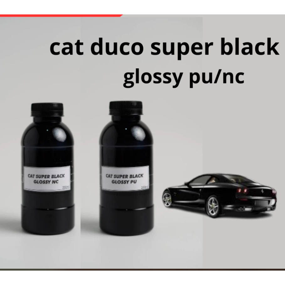 Cat Super Black Glossy PU NC 100ml 200ml 500ml - cat hitam