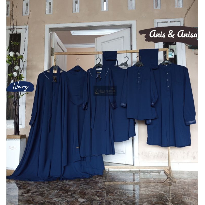 Link Set Gamis Dewasa Jetblack / Wolfis Annisa  Dan Aisha  Set Khimar Ziper dan polos Murah Berkuali