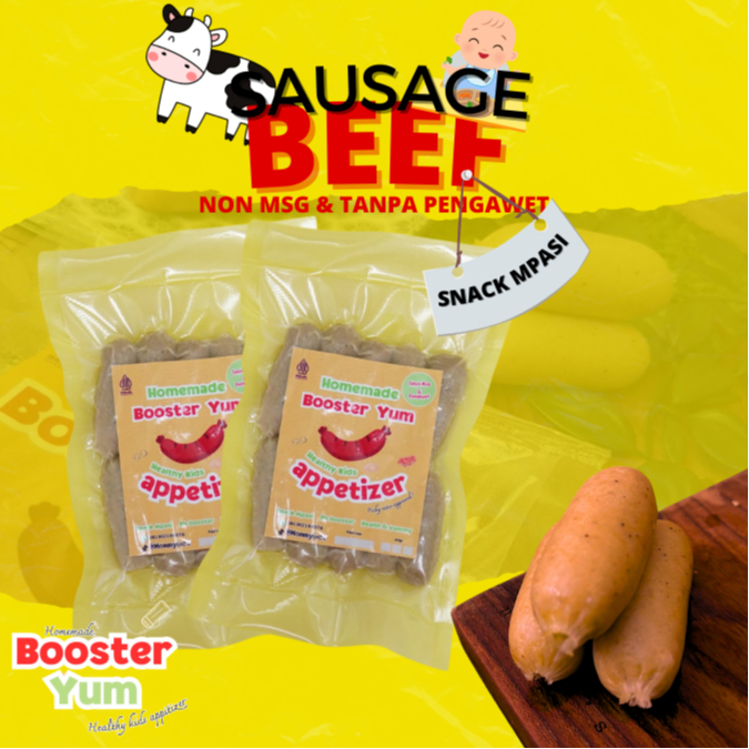 

BoosterYum - Sosis Sapi - Makanan Olahan Sapi Untuk Mpasi Tanpa MSG & Tanpa Pengawet Homemade