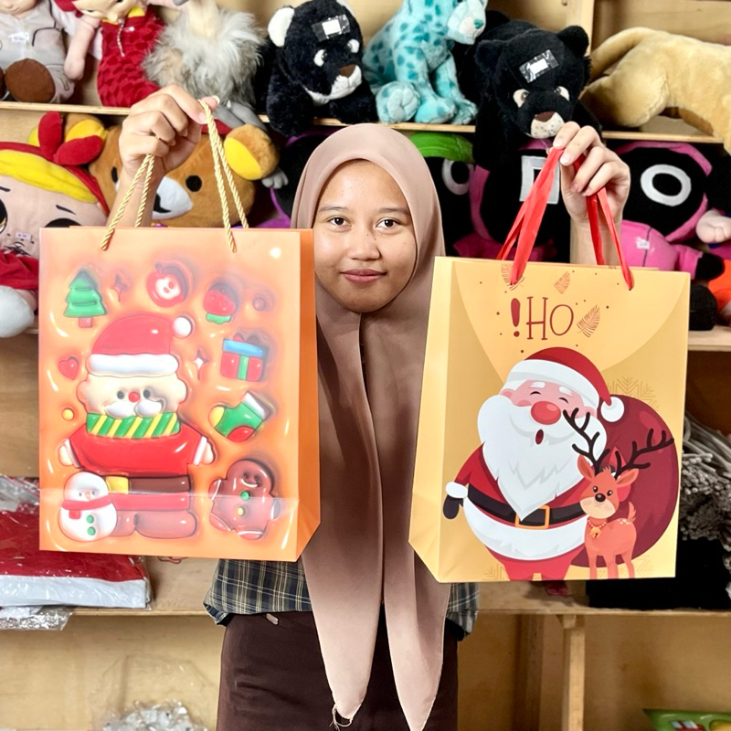 

Paper bag premium natalan merry christmas bag gift premium tas kado besar one house party