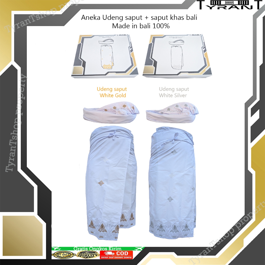 TyranTshop busana bali  aneka saput sarung  dan udeng saput bordir 2in1 100% made in bali lokal kual