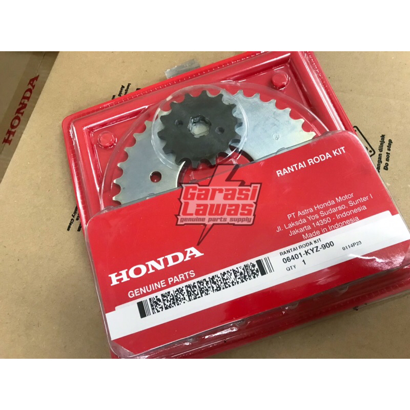 06401-KYZ-900 Rantai roda kit original AHM Honda Supra X 125 helm in gear set ori SupraX 125 helm-in