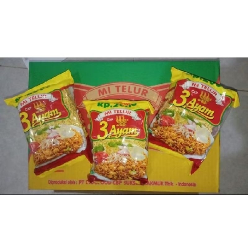 

Mie Telur Cap 3 ayam 110 gram Banded 3 Pack
