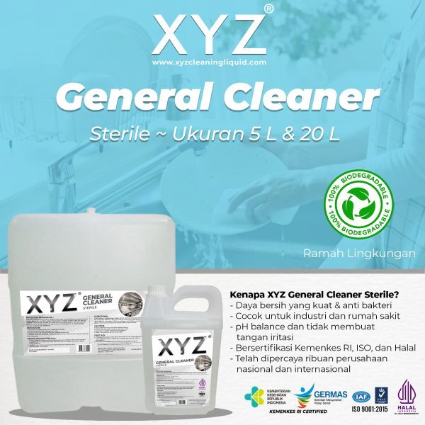 XYZ General Cleaner Sterile 5 Liter - Cairan Pencuci Piring multifungsi