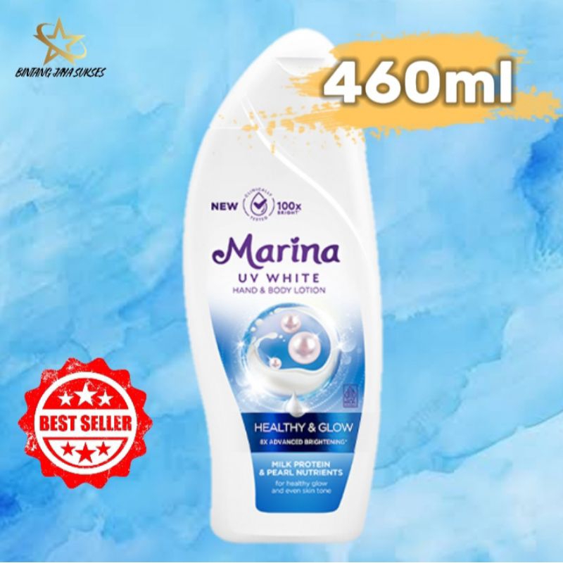 Handbody Marina Biru Jumbo - Marina UV White Healthy and Glow 460ml