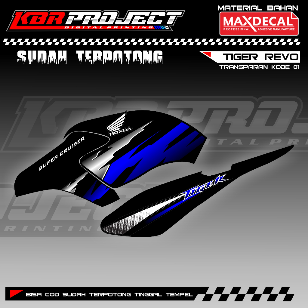Striping Tiger Revo Variasi Striping Tiger Custom ss HOLOGRAM TRANSPARAN KODE 01