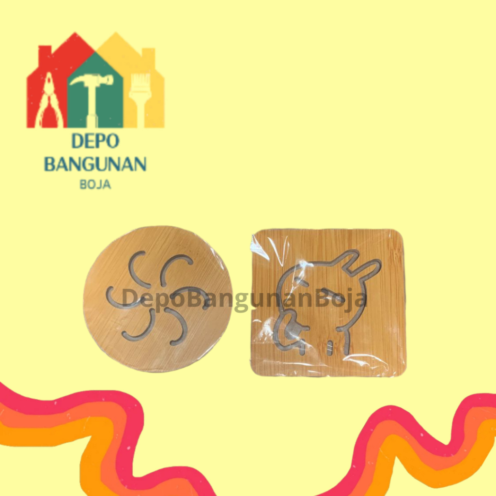 (Kotak Kecil) Tatakan Kayu Kotak Kecil / Tatakan Kayu / Tatakan