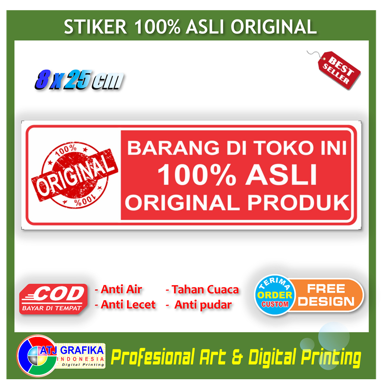 

Stiker barang asli petunjuk keaslian produk sticker toko warung butik distro