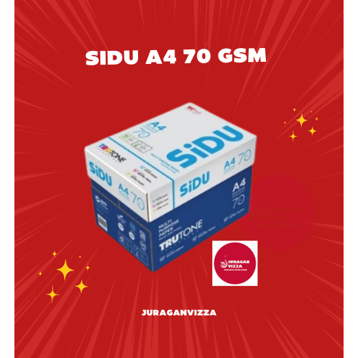 

SiDU Kertas PRINT Fotocopy 70 GSM A4 - 1 Boks = 5 Rim