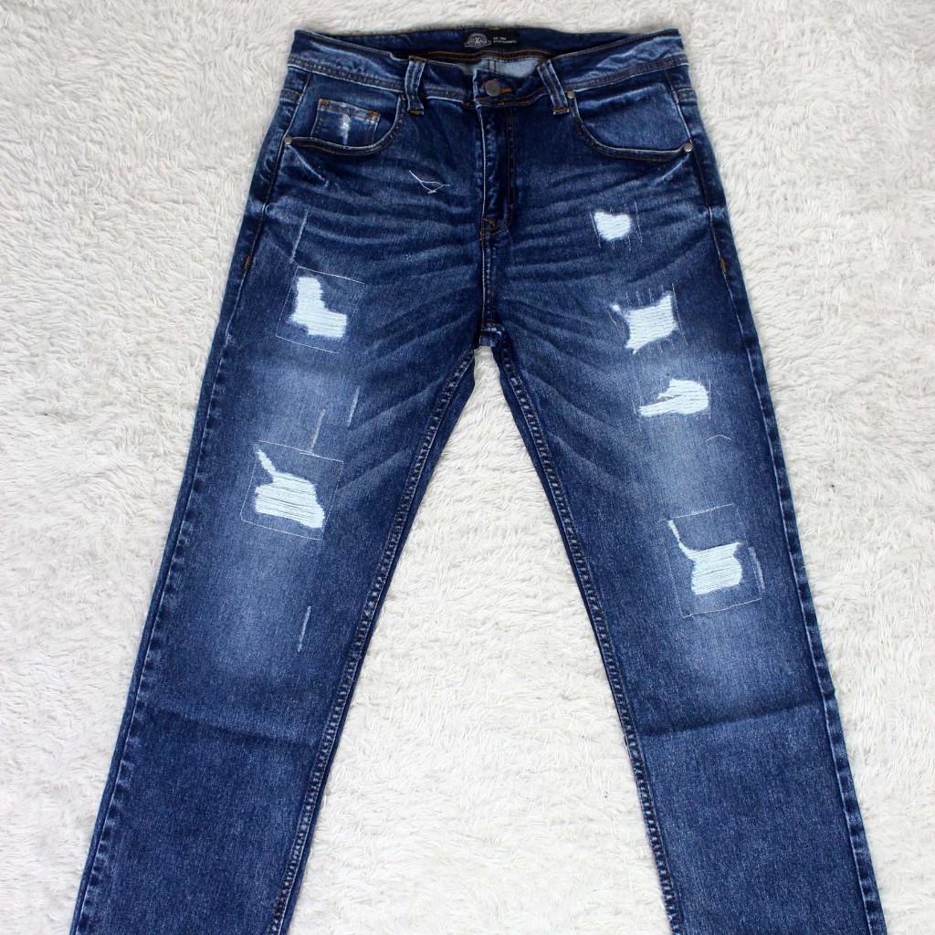 Voice Man Jeans Pria Destroyed Dark Denim Premium