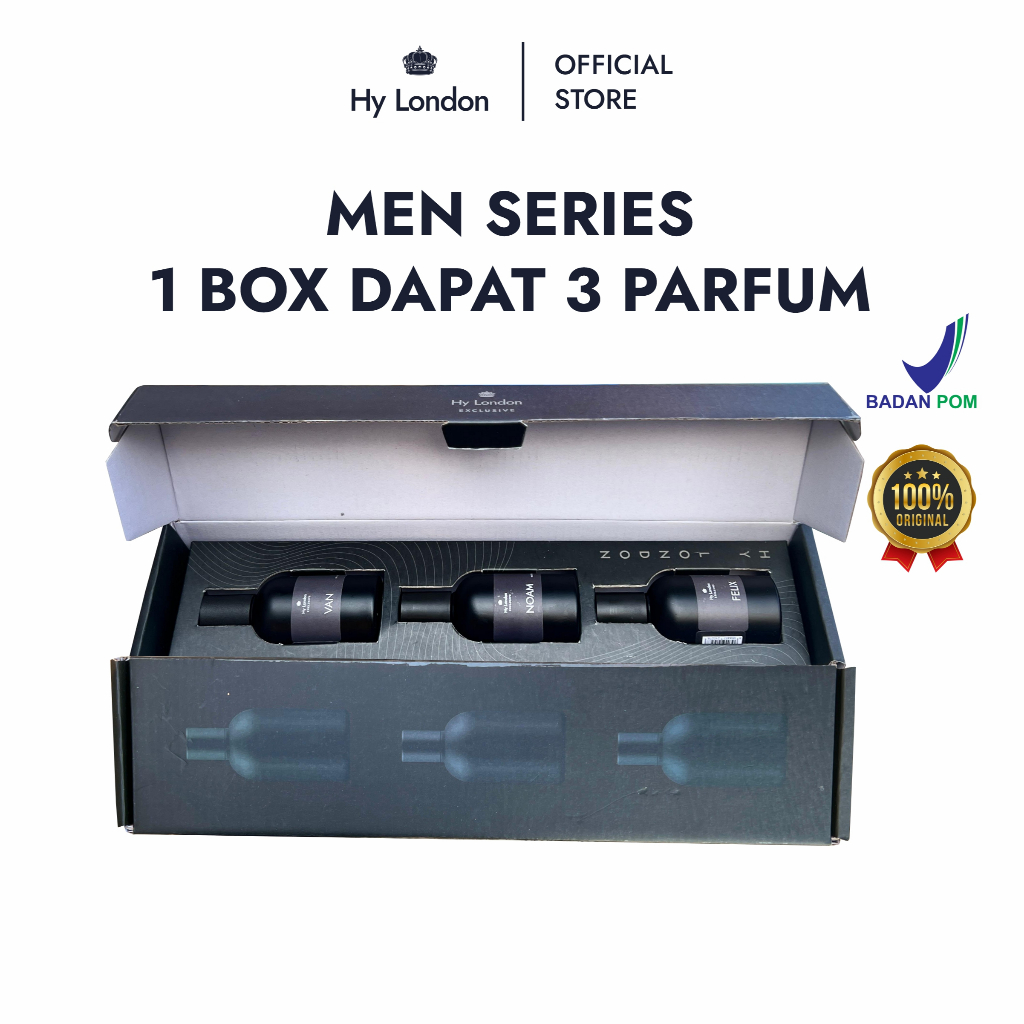 HY LONDON Parfum Men Series Dapat 3 Botol FREE BOX
