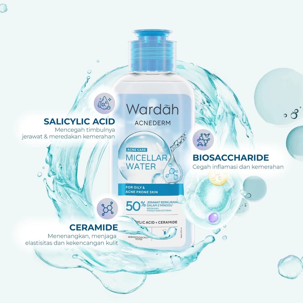 Wardah Acnederm Micellar Water 100ml I Micellar Water Wardah