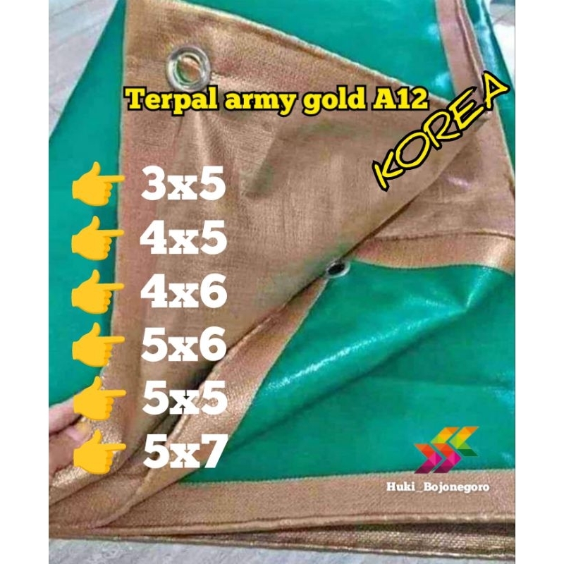 Terpal lembaran Army gold korea A8 A12 terpal tenda