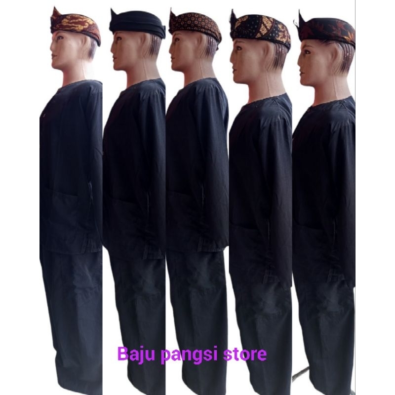 Free iket_baju pangsi pria dewasa/stelan baju adat daerah/baju pangsi Sunda hitam
