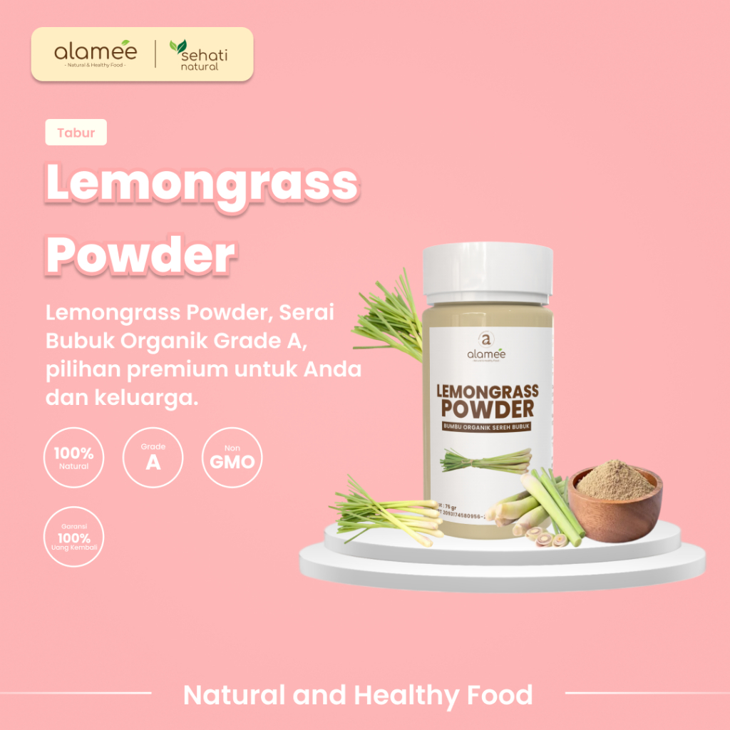 

ALAMEE Sereh Bubuk Lemongrass Seasoning Powder Bumbu Dapur Organik Serai Murni Tanpa Campuran 75g