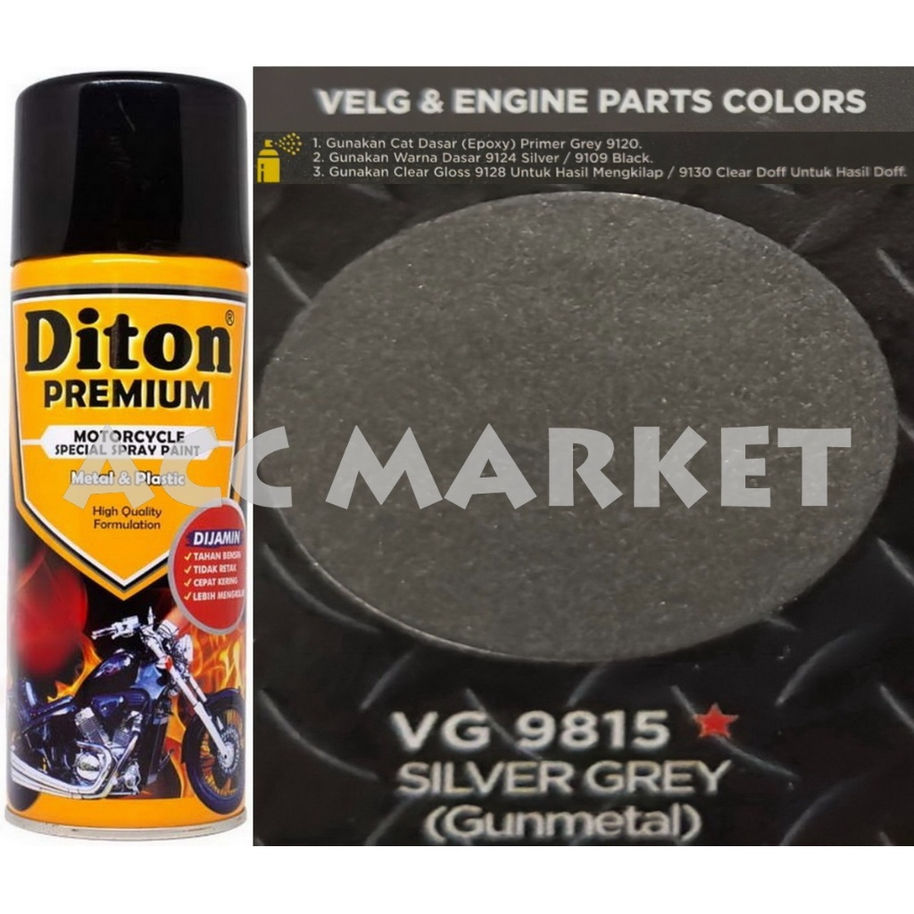 Pilox Diton Premium Pilok Pylox Perak Abu Silver Grey 9815