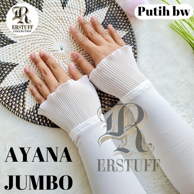 JUMBO BIG SIZE HANDSOCK AYANA QUEEN RUFFLE / MANSET JUMBO BIG SIZE RENDA PLISKET SENADA / MANSET TAN