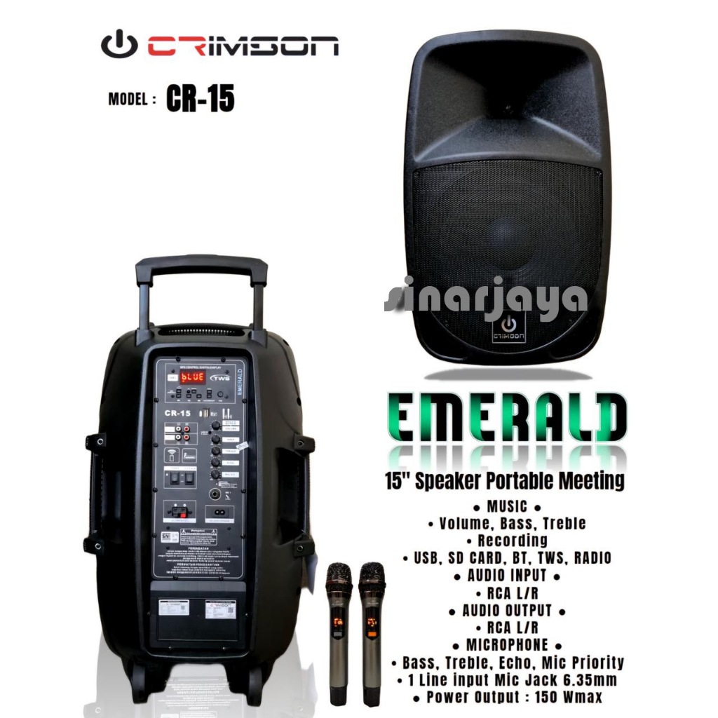 Speaker Meeting Crimson 15 Inch CR-15 Emerald Portable 150 W Original