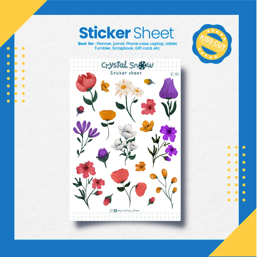 

Sticker Deco Bunga / Floral Aesthetic Sticker Sheet [DC-003]