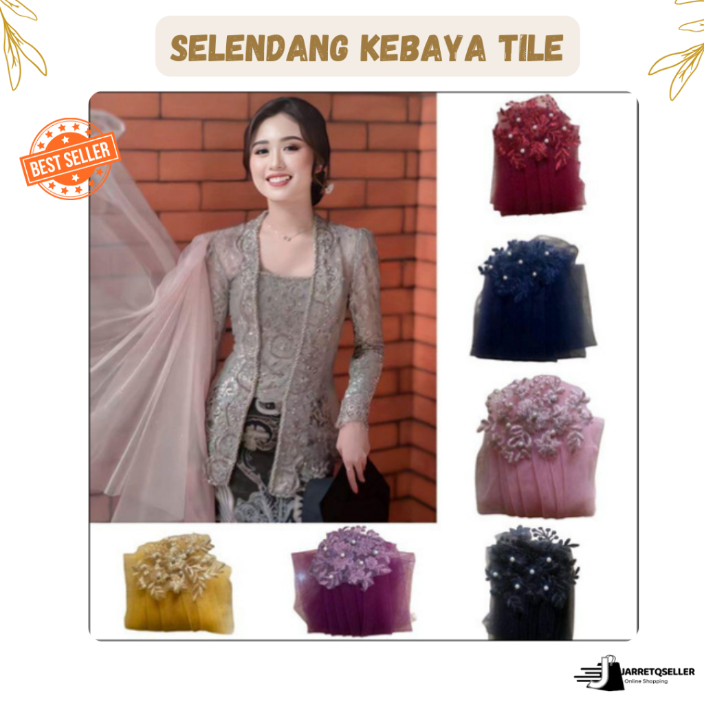 🆕 Selendang Tile Kebaya | Tile Selendang Cantik | Selendang Kebaya Tille Polos | Kebaya Cantik Warna