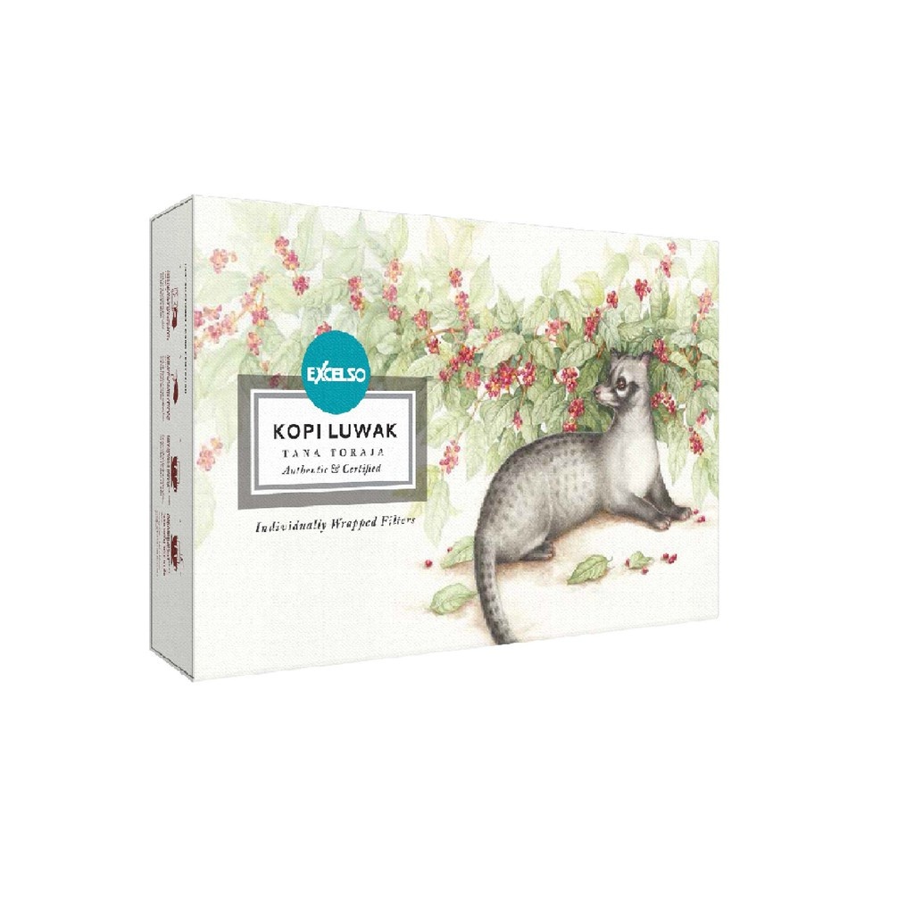 

EXCELSO Luwak Drip Gift Box (10 x 10 gr) 100% Kopi luwak Arabica Bubuk