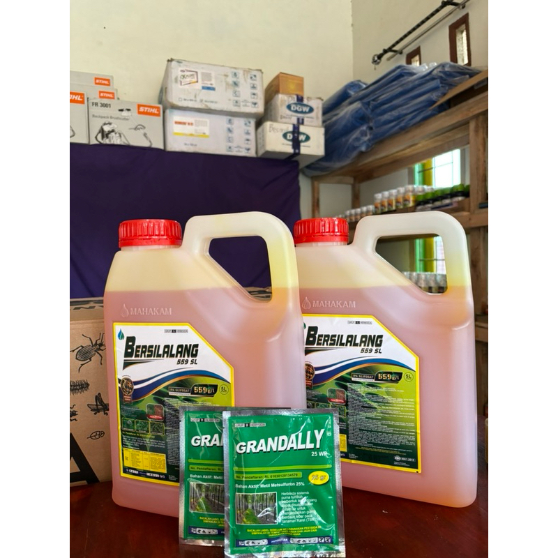HERBISIDA BERSILALANG 559 SL (5 Liter + Bonus bubuk Grandally 25 WP ukuran besar) - Racun Sistemik p