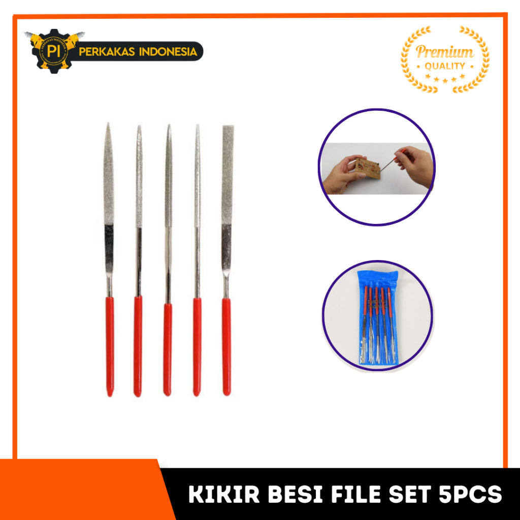 

Kikir Besi File Set 5Pcs Paket Kikir Serbaguna 5 pcs Alat Asah Pisau Gergaji Potong Pengikir Pengasah Mata Geraji Asahan