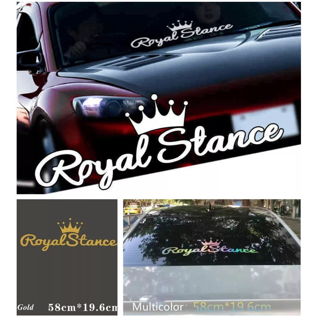 CUTTING STICKER Stiker Kaca Mobil Depan Belakang ROYAL STANCE (Bisa Costum dan Request )