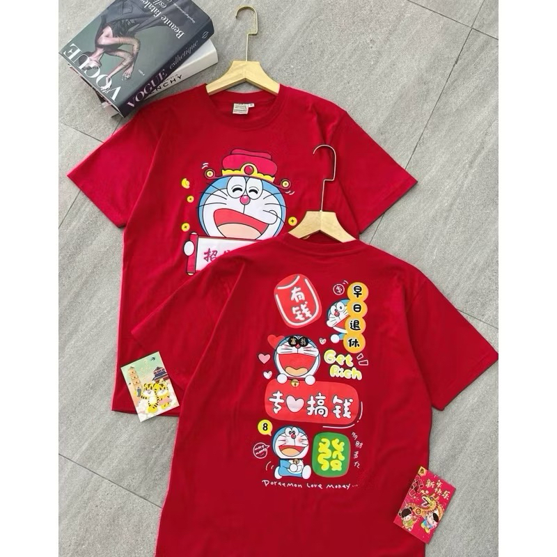 Kaos Imlek Doraemon Baju Atasan Imlek Keluarga Baju Couple