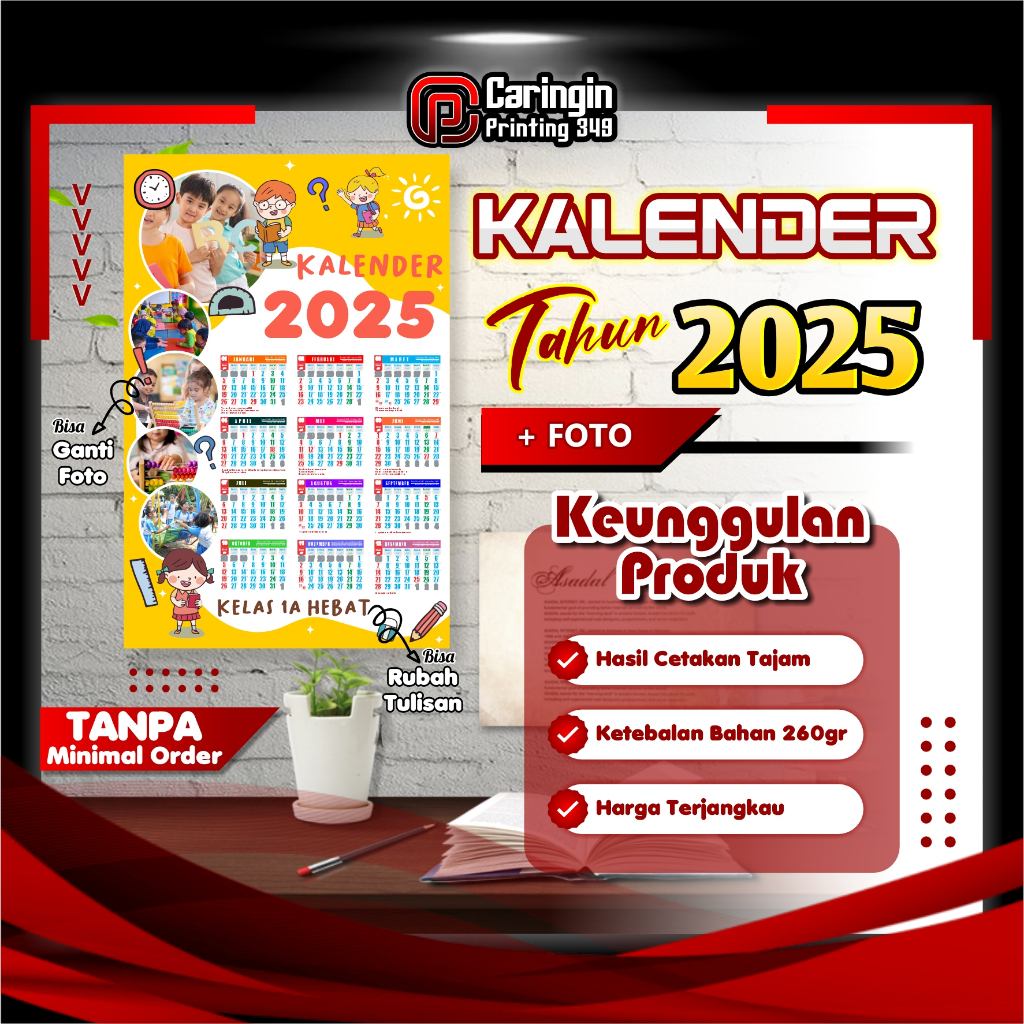 

CETAK KALENDER DINDING TAHUN 2025 CUSTOM FOTO - KALENDER SATUAN - KALENDER GANTUNG - KALENDER MURAH