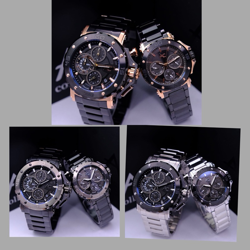 JAM TANGAN COUPLE ALEXANDRE CHRISTIE AC9205 / AC 9205 STAINLESS ORIGINAL GARANSI RESMI 1 TAHUN