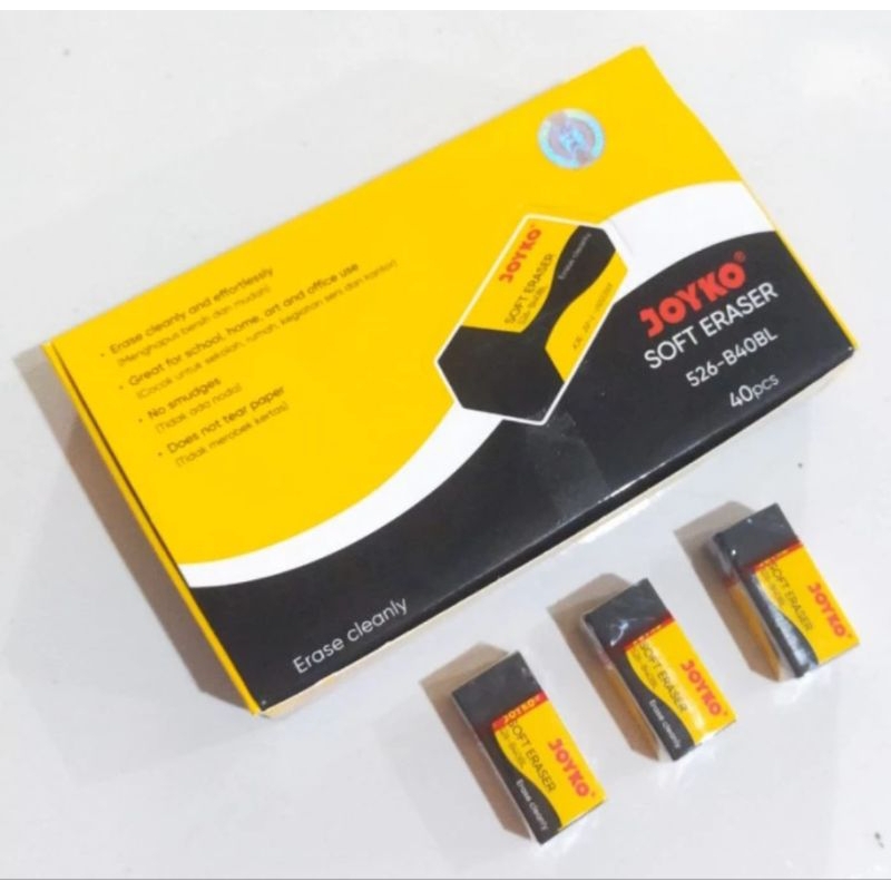(40pcs) Penghapus Joyko kecil / hapusan joyko hitam/hapusan joyko putih/penghapus Joyko/penghapus pe