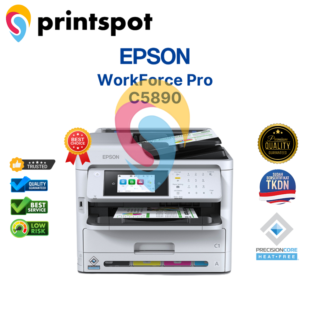 Epson WorkForce Pro Chipless WF-C 5890 | WF C5390 Printer Inkjet Warna Multifungsi A4 - Digital Prin