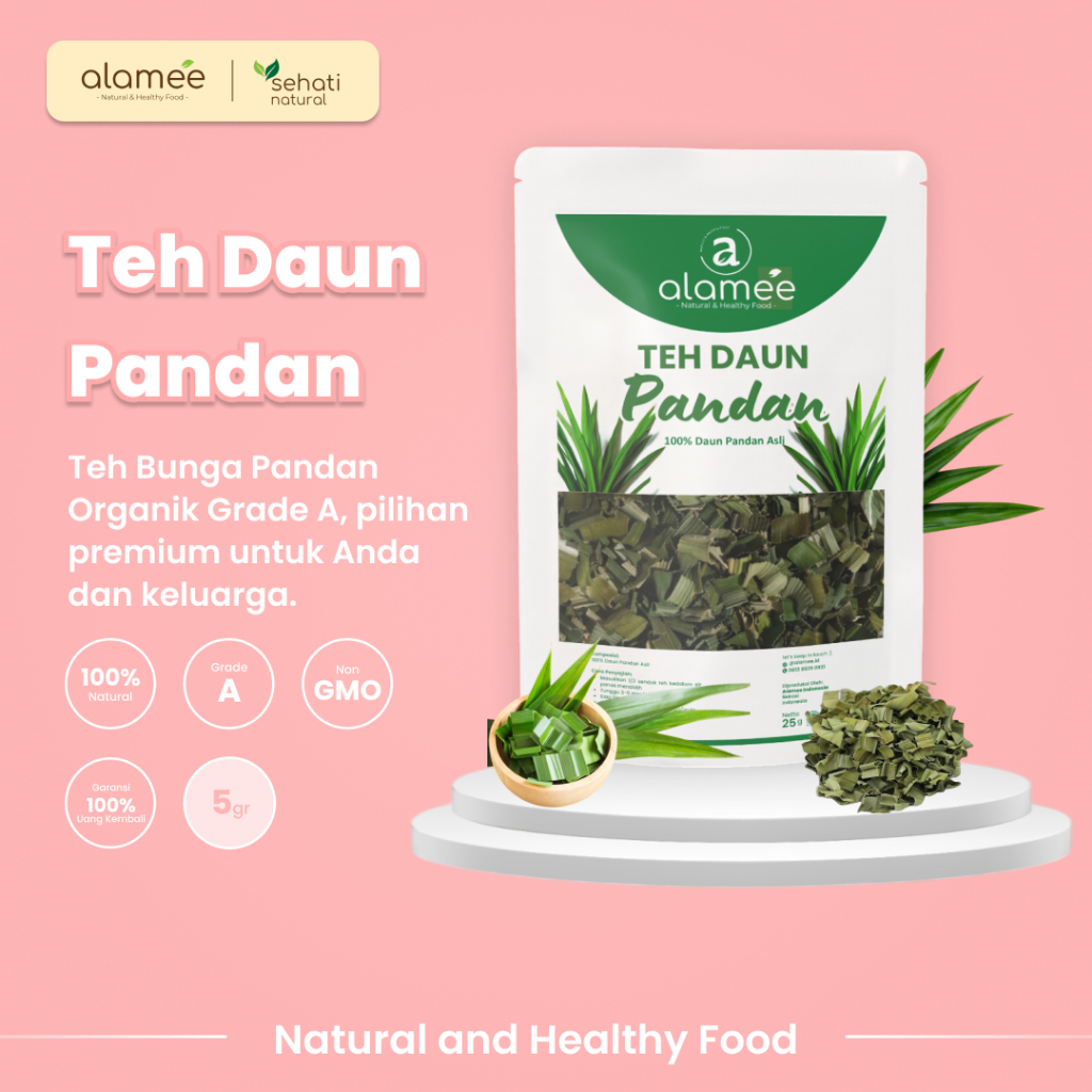 

Teh Daun Pandan Kering Leaf Tea Organik Alami Minuman Herbal Siap Minum Seduh 5gr