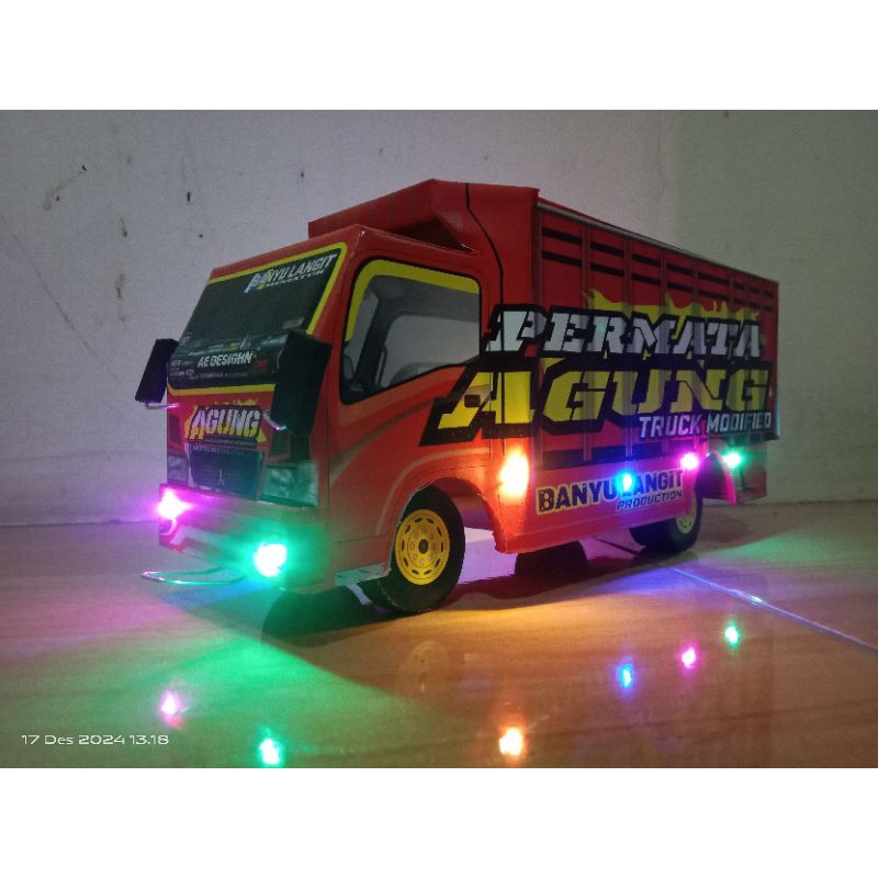 miniatur truk oleng murah terbaru permata agung full lampu