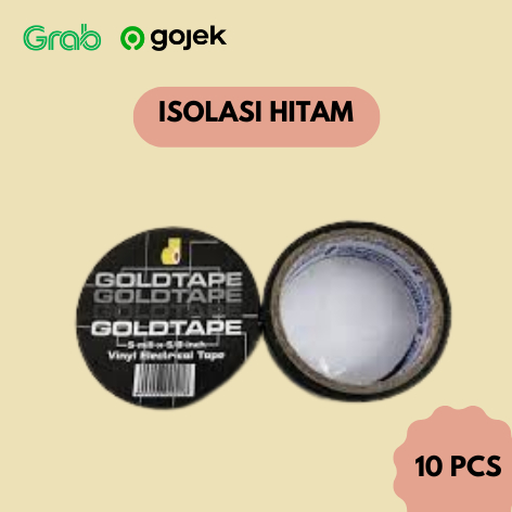

Isolasi Hitam Gold tape - Isolasi Electric Hitam Kecil 10 Pcs (1 Roll)
