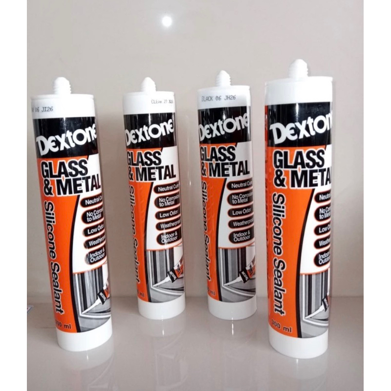 dextone silicone sealant bening hitam putih