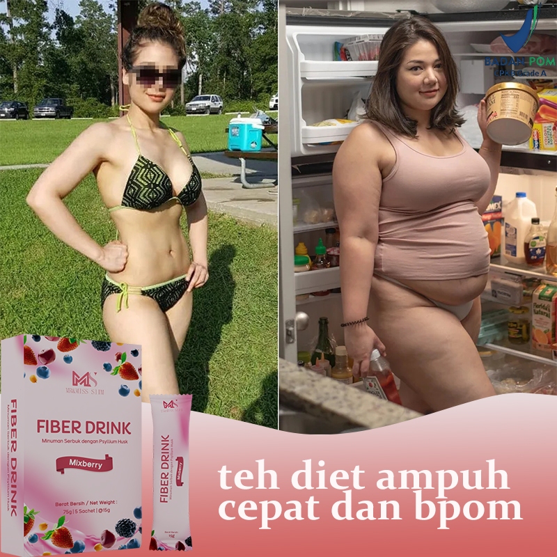 Teh diet Fiber drink  Obat penurun berat badan teh diet ampuh cepat dan bpom 5 PC/kotak Minuman penu