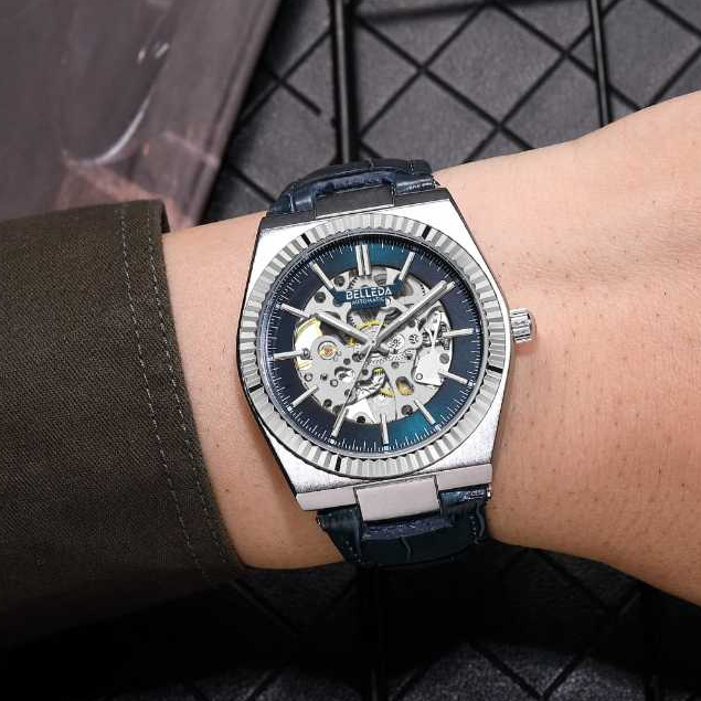 Jam Tangan Pria Belleda 9542 GR Automatic Slim Elegan Anti Air 3 Atm Fashion Luxury Watches