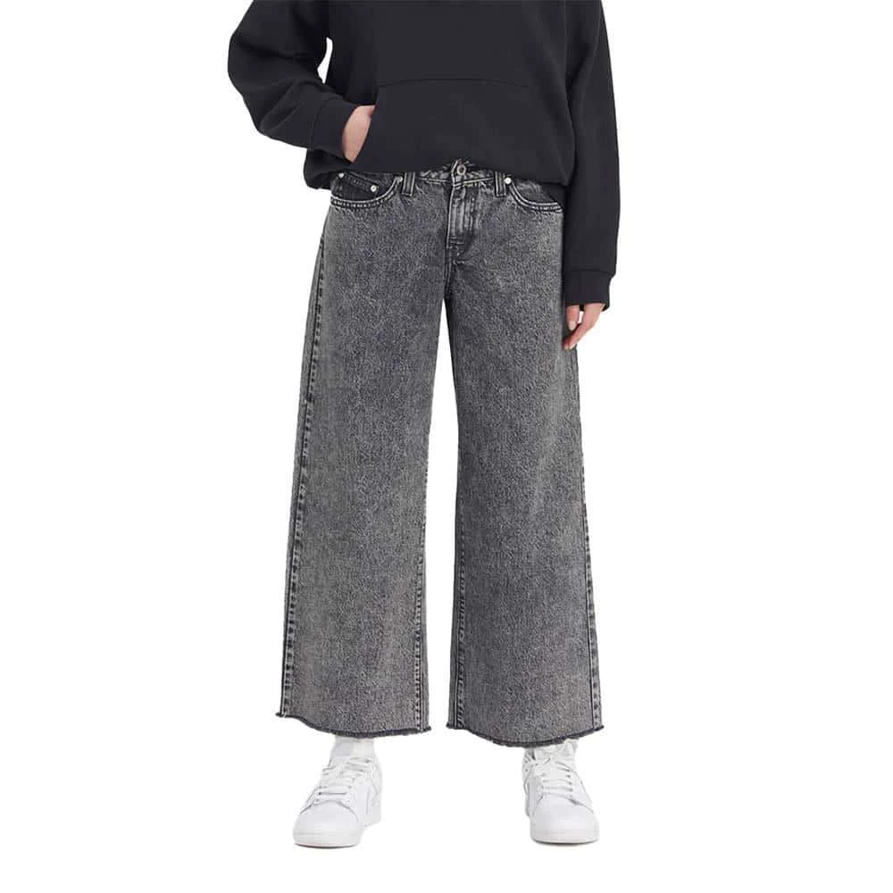 CELANA JEANS DENIM WOMENS SILVERTAB LOW BAGGY CROP MIDNIGHT PRETEN