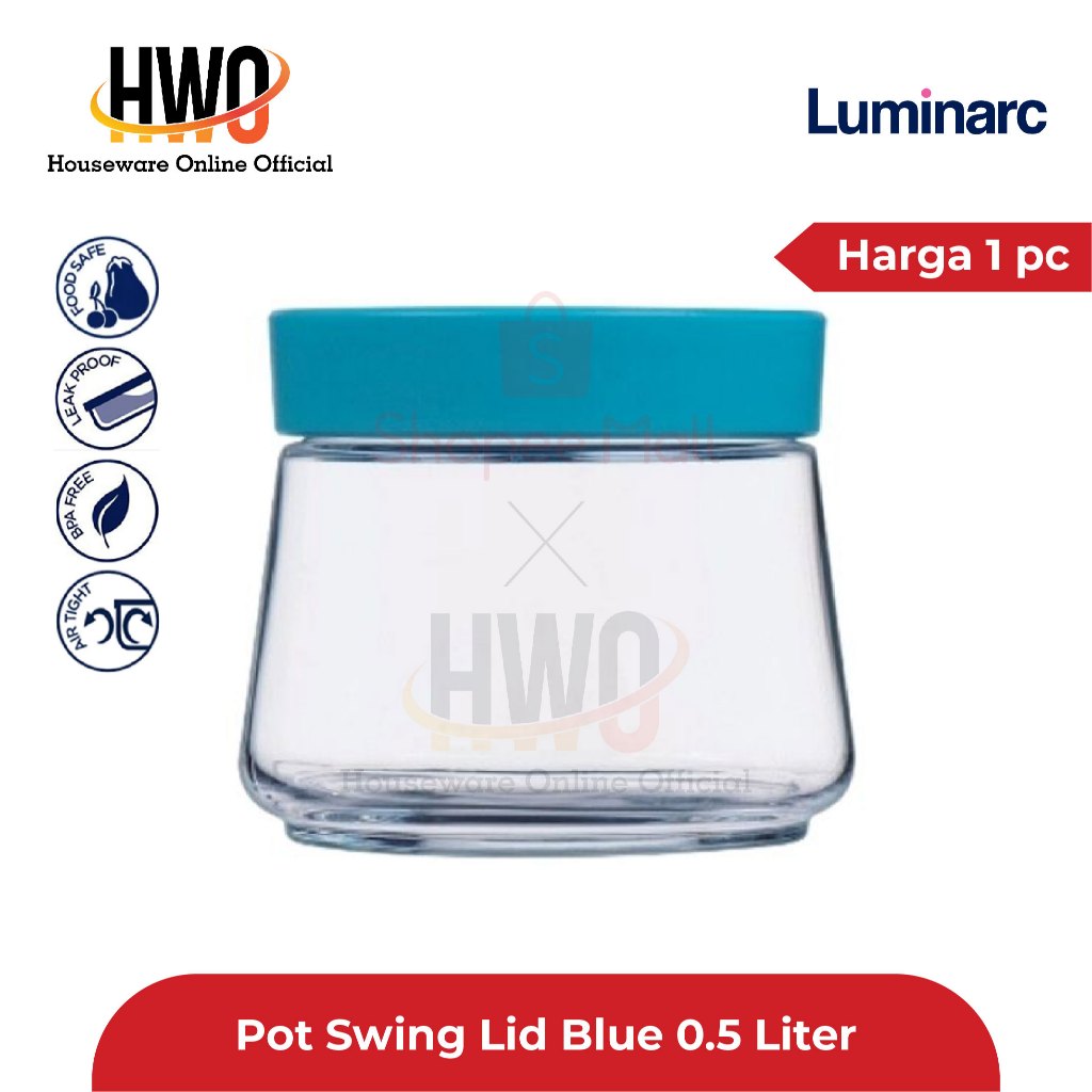 Luminarc Toples Pot Swing Lid Blue 0.5 Liter