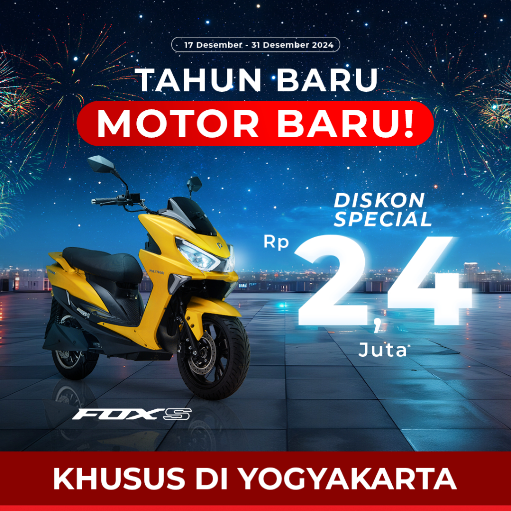 POLYTRON Fox S Sepeda Motor Listrik - OTR Yogyakarta - Klaten - Solo - Purwokerto