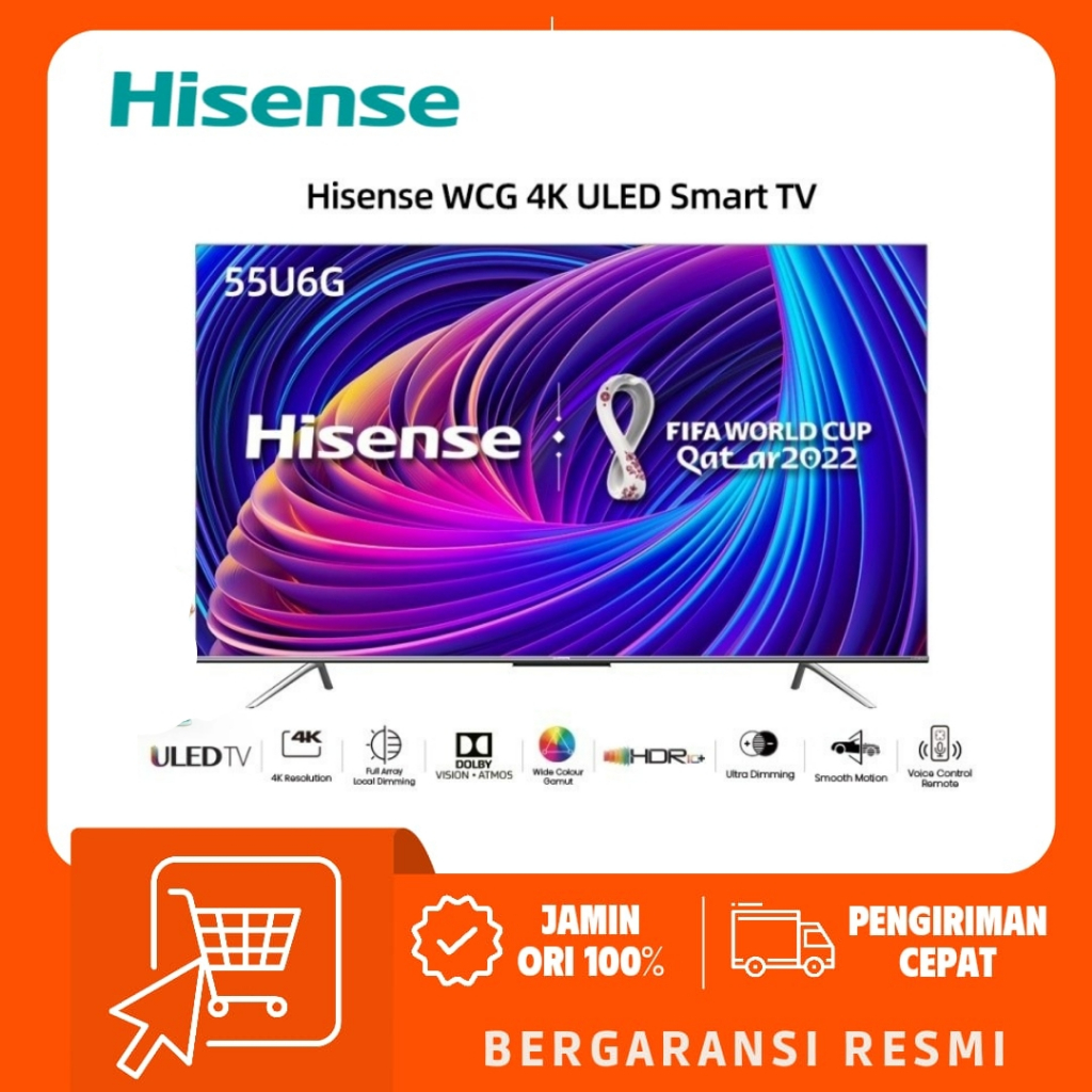 HISENSE TV 55U6K ULED TV UHD 4K 55 INCH GOOGLE TV HISENSE QUANTON DOT HISENSE 55 U6K