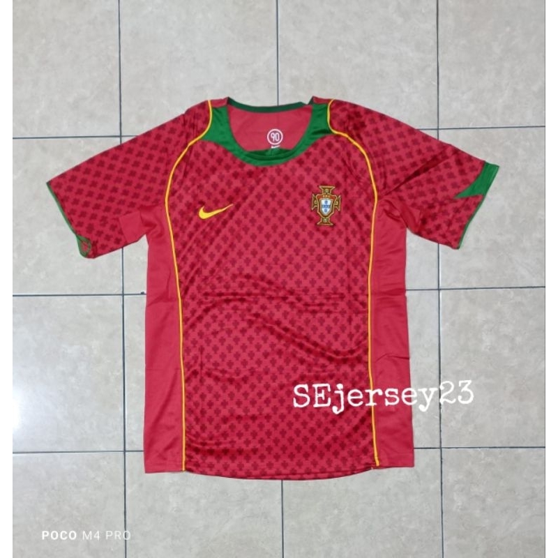 Baju Jersey Retro Klasik Portugal 2004 FREE SABLON NAMA DAN NOPUNG Club Bola / Jersey Retro Club Bol