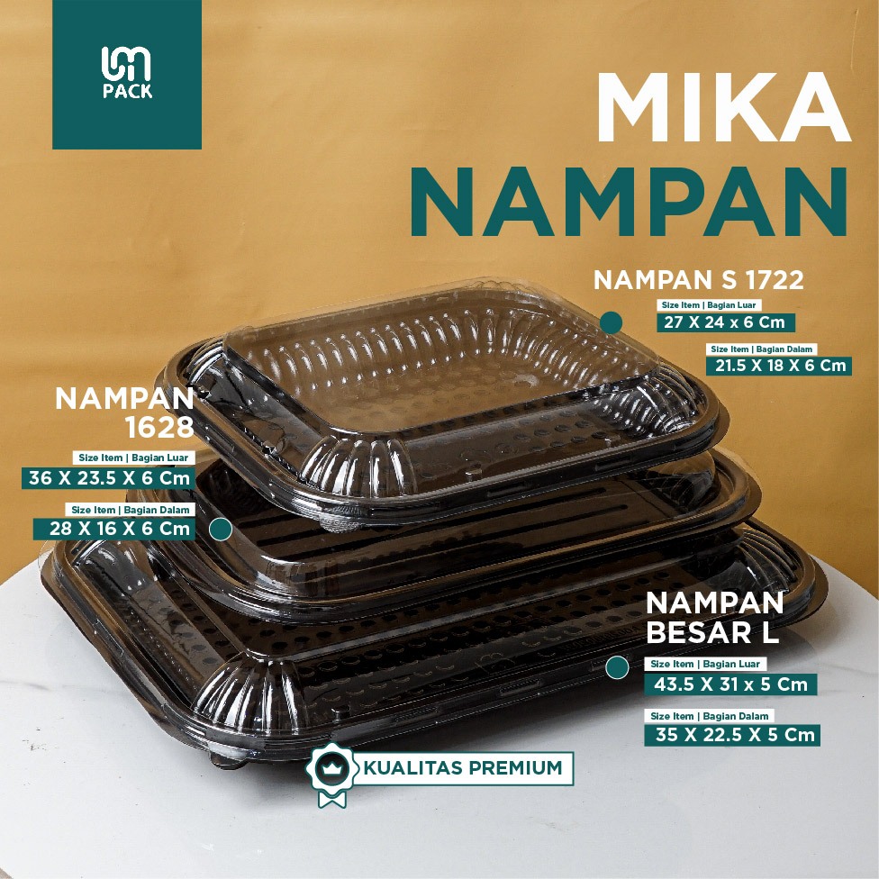 (10 PCS) MIKA NAMPAN HAMPARAN KUE PLASTIK ukuran S 1722 / M 1628 / L BESAR