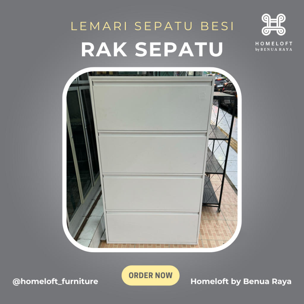 RAK SEPATU - Rak Sepatu Besi Minimalis Modern Simple