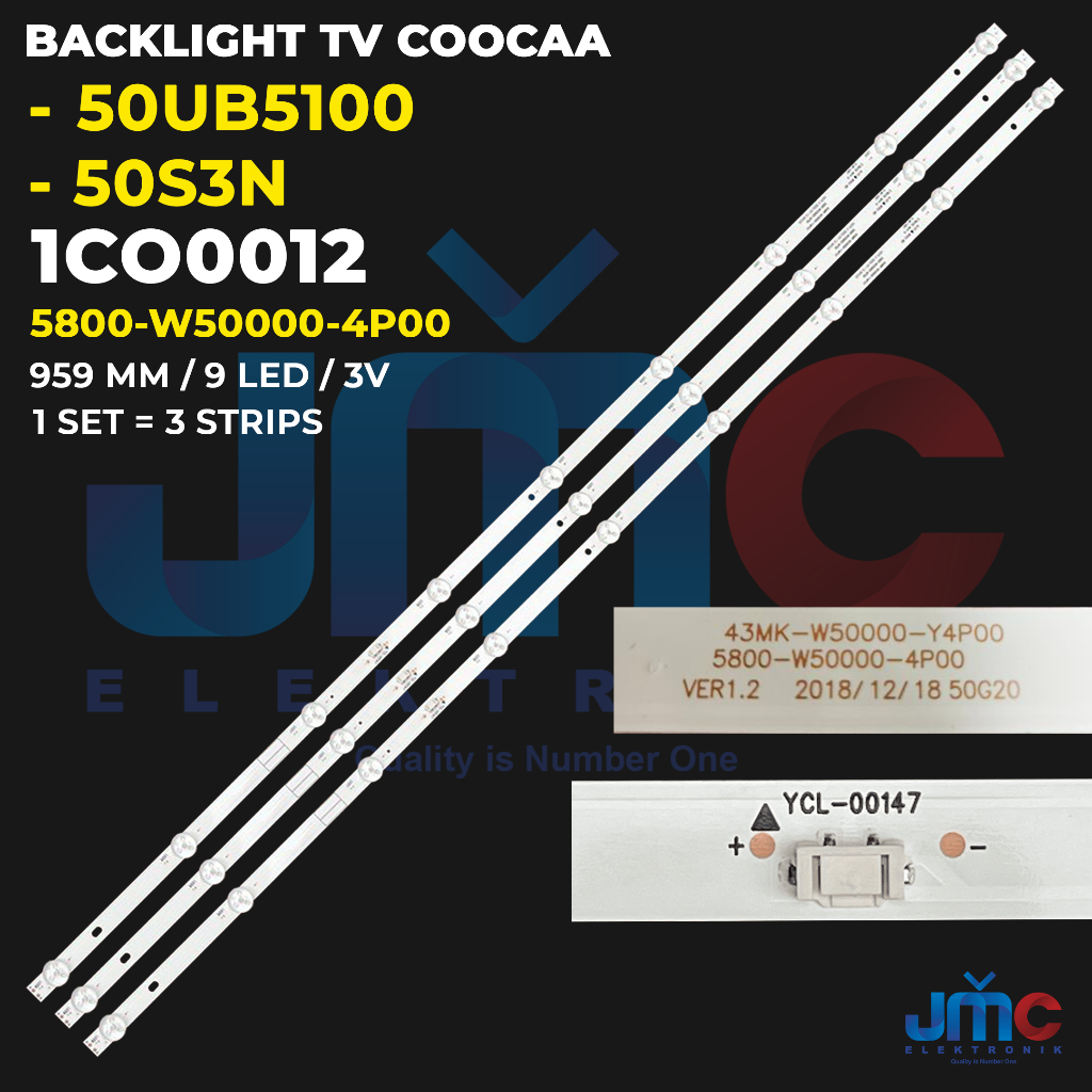 BACKLIGHT TV COOCAA 50 Inch 50UB5100 50S3N 5800-W50000-4P00