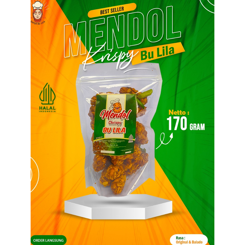 

Mendol Crispy Bu Lila ORIGINAL Khas Pasuruan 170gram | mendol tempe | renyah | 100% halal